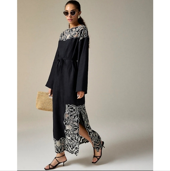 J.Crew Linen Cutwork Tunic Dress - Picture 1 of 12